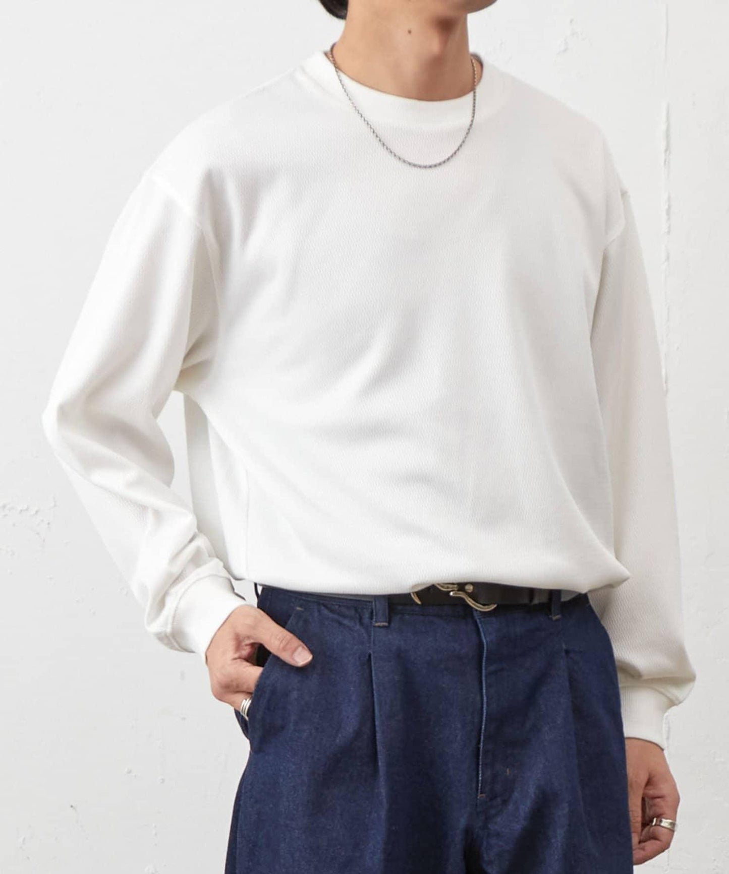 蜂巢紋圓領套頭上衣