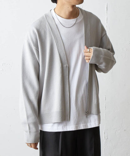 雙拉鍊針織開衫