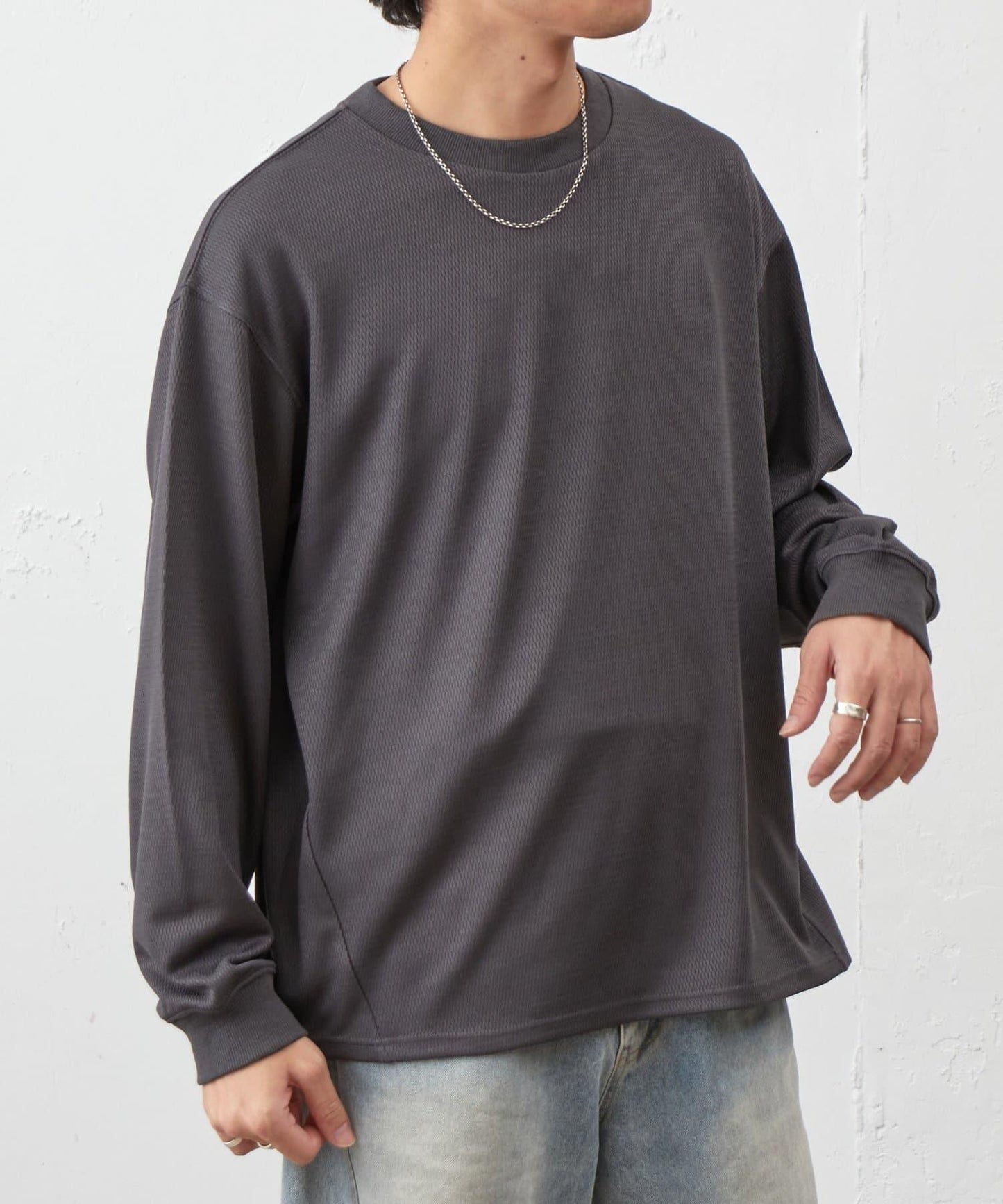 蜂巢紋圓領套頭上衣