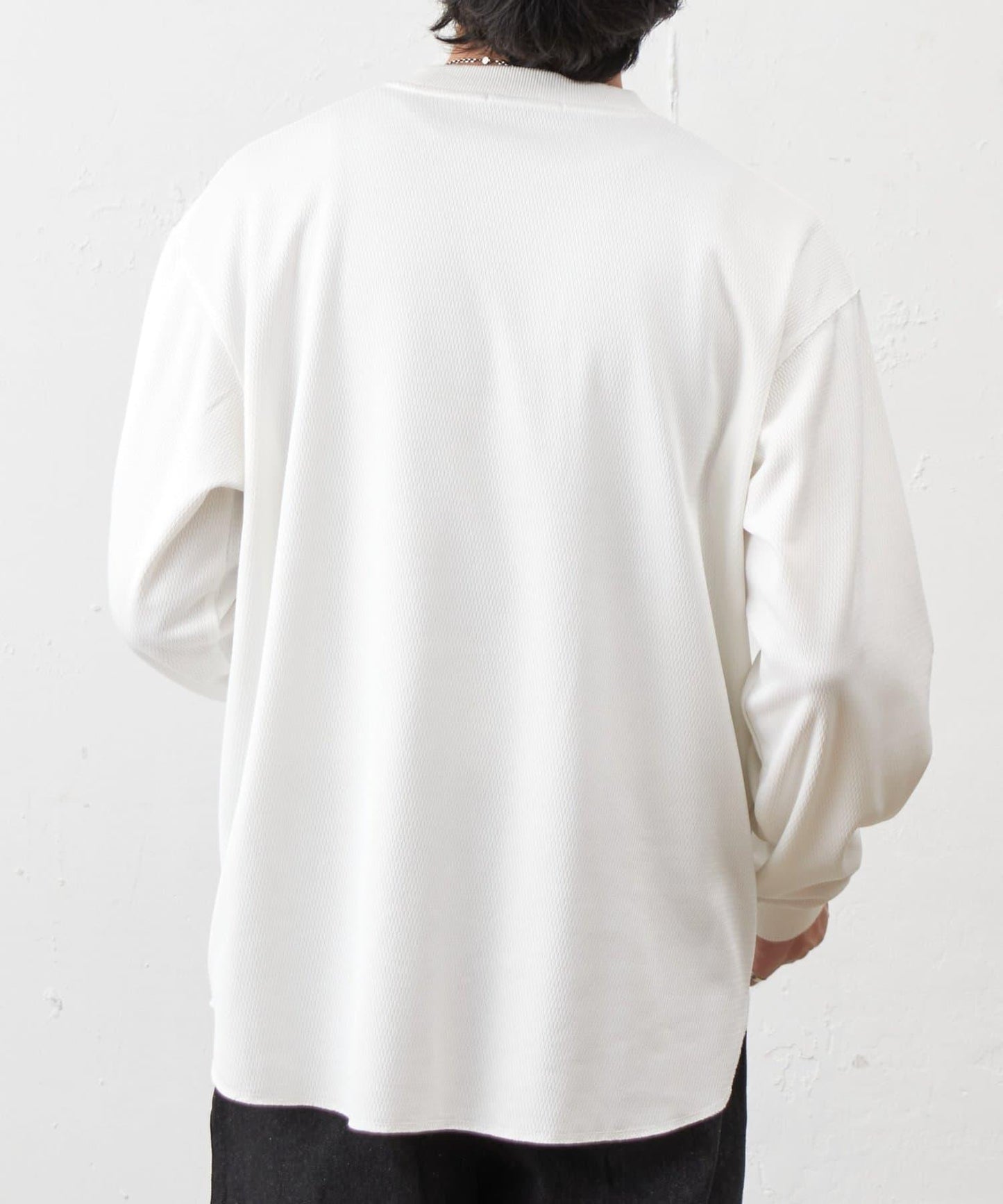 蜂巢紋亨利領套頭上衣