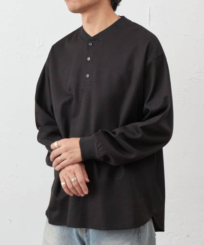 蜂巢紋亨利領套頭上衣