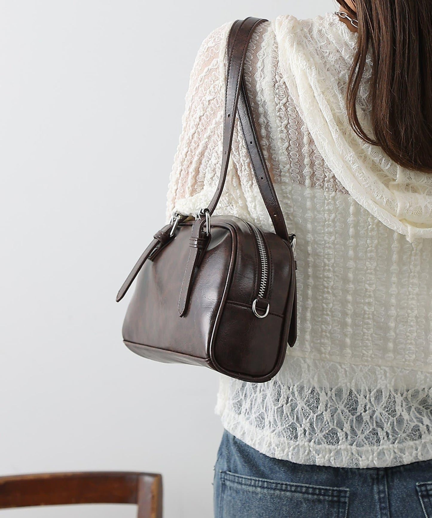 復古合成皮迷你波士頓包