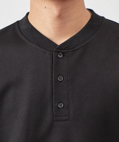 蜂巢紋亨利領套頭上衣