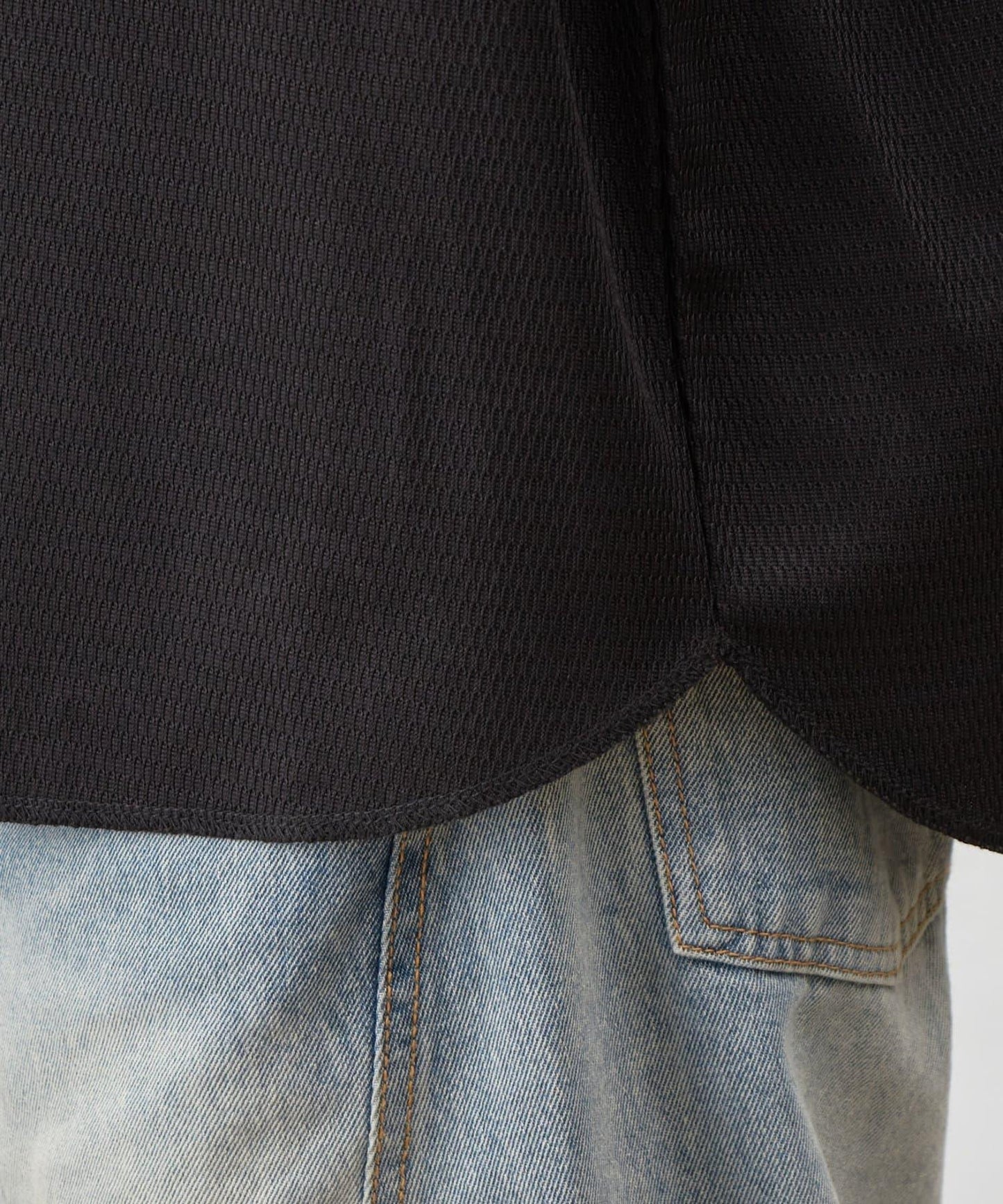 蜂巢紋亨利領套頭上衣