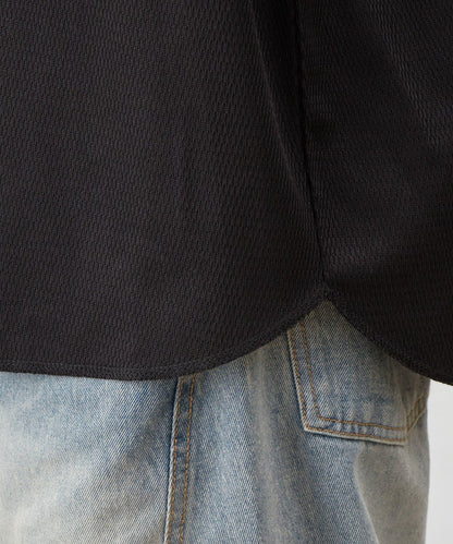 蜂巢紋亨利領套頭上衣