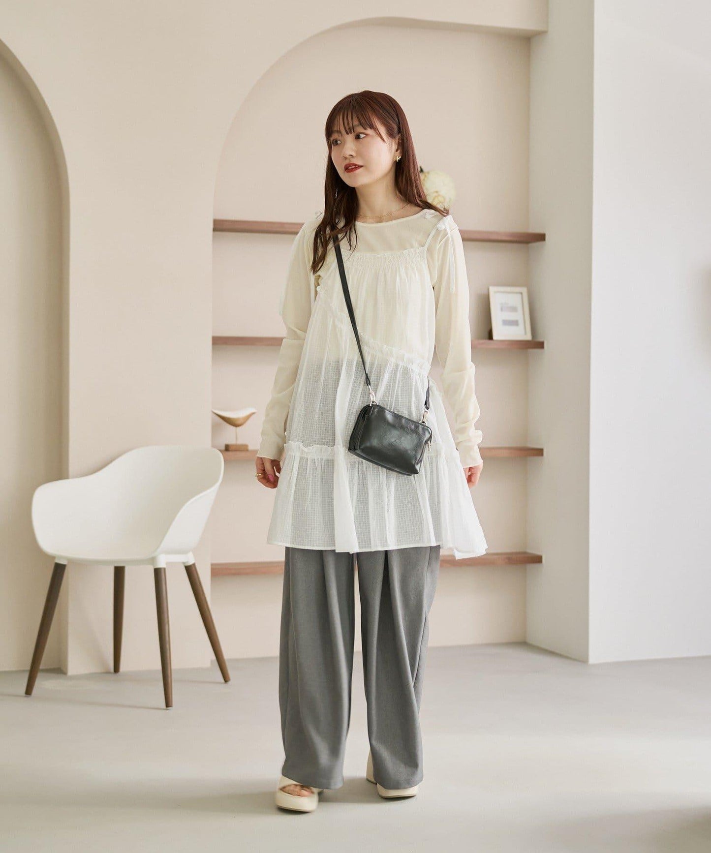 印度棉層疊設計中長上衣