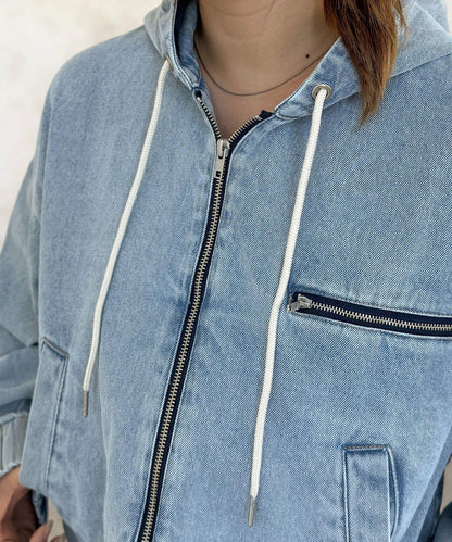 鴨子短款拉鍊衛衣