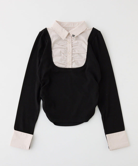 標誌刺繡層次感上衣