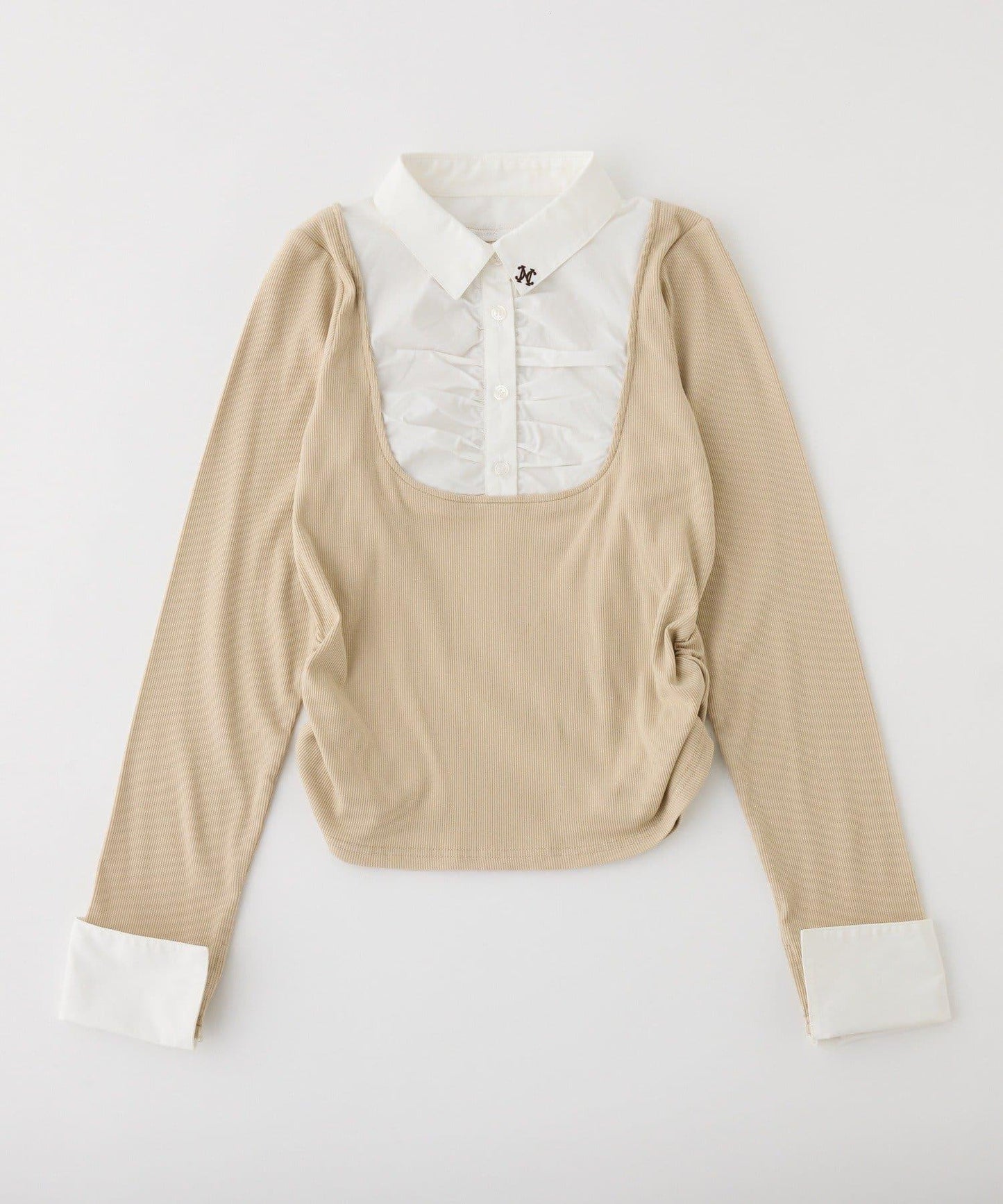 標誌刺繡層次感上衣