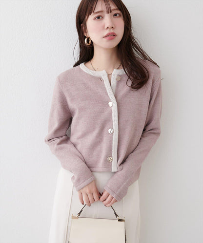 微配色 針織開衫