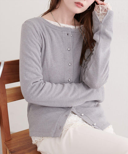 銀色紐扣 針織開衫