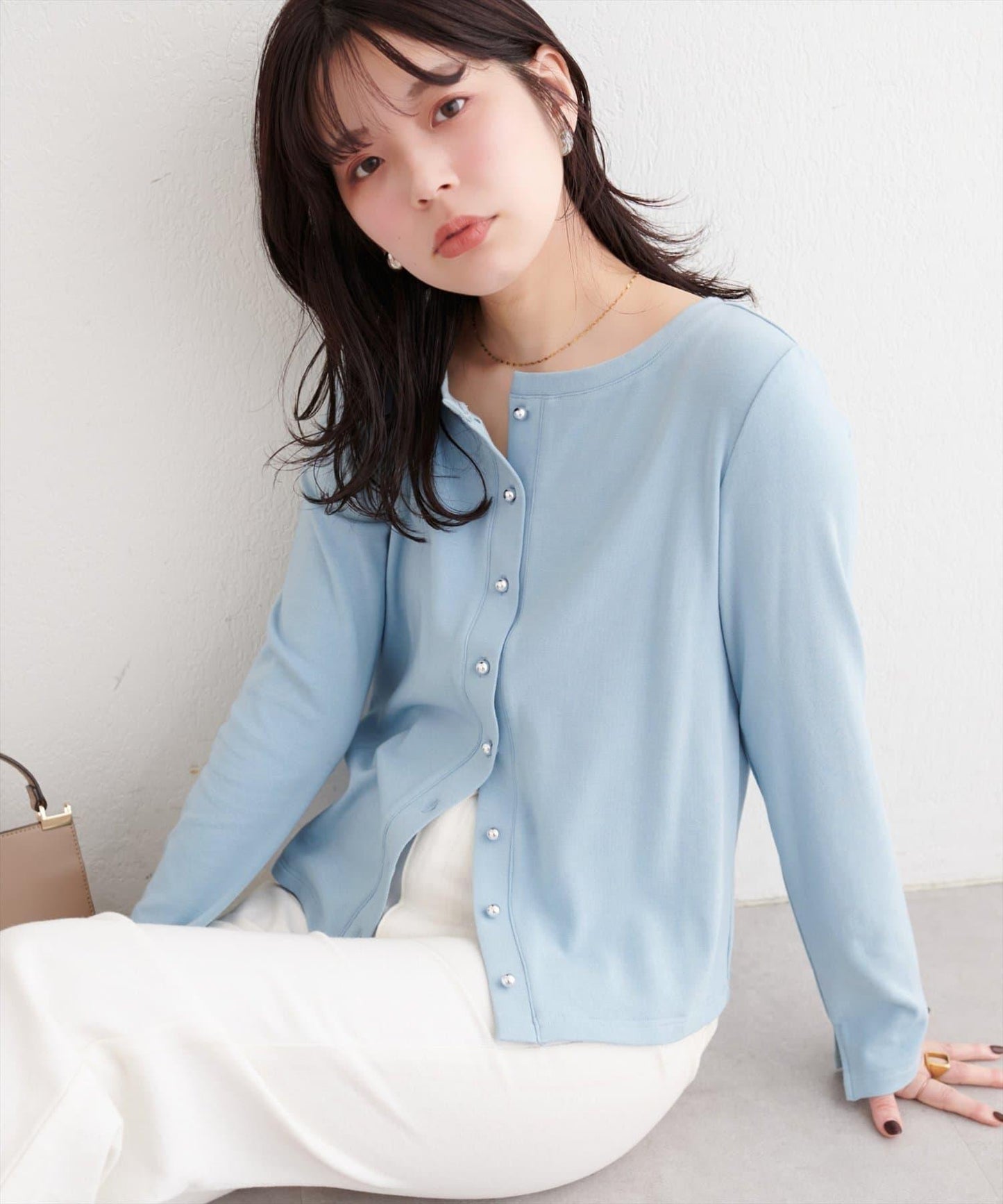 銀色紐扣 針織開衫