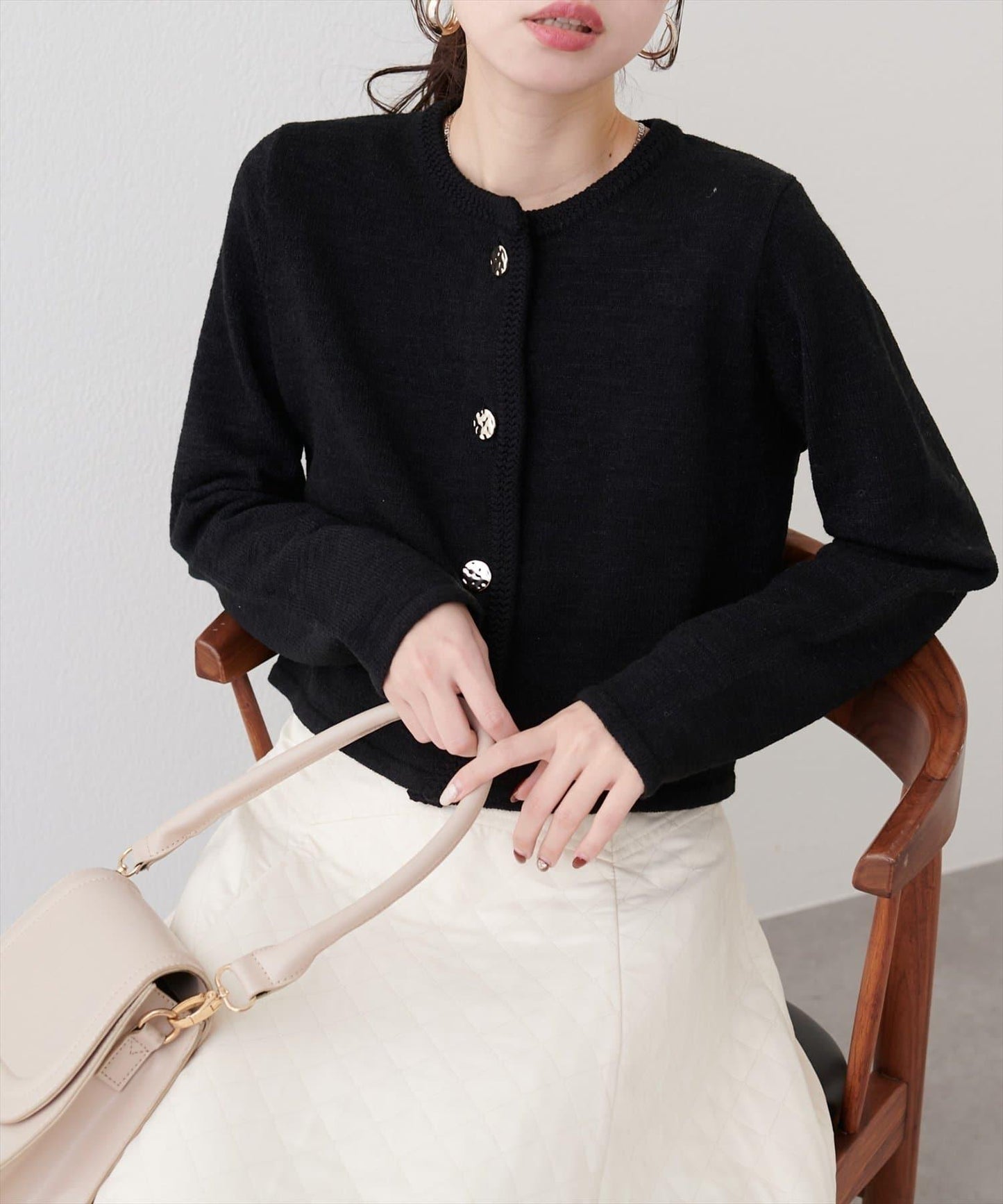 微配色 針織開衫