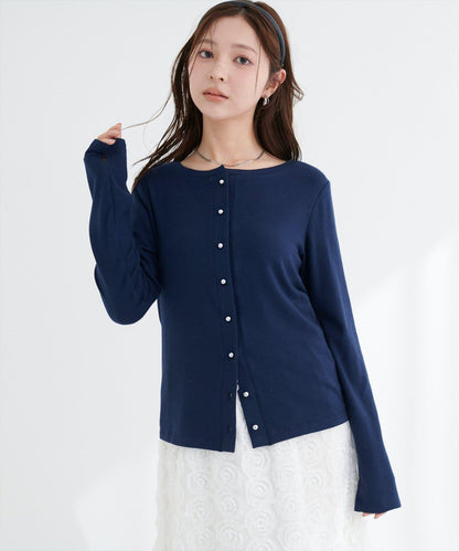 銀色紐扣 針織開衫