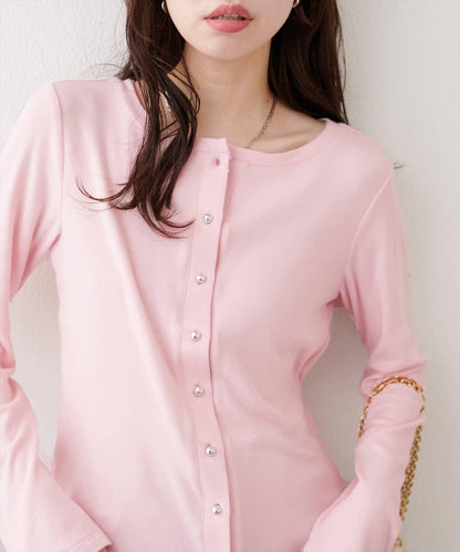 銀色紐扣 針織開衫