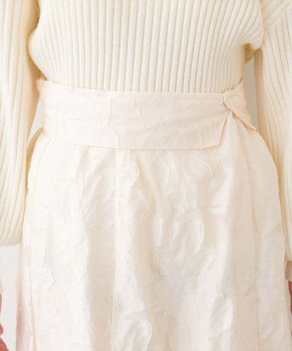 可調節長度 透紗提花 半身裙