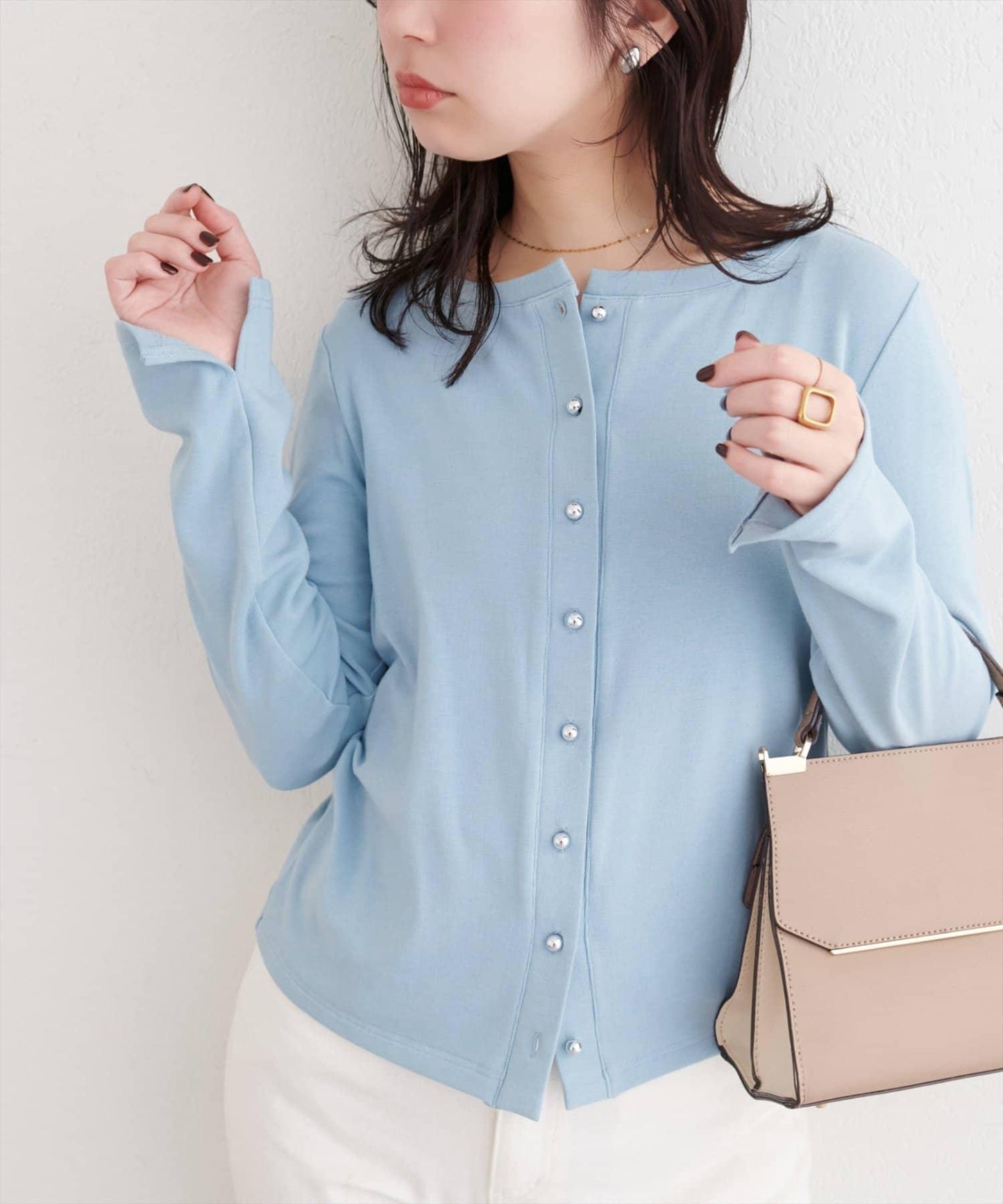 銀色紐扣 針織開衫