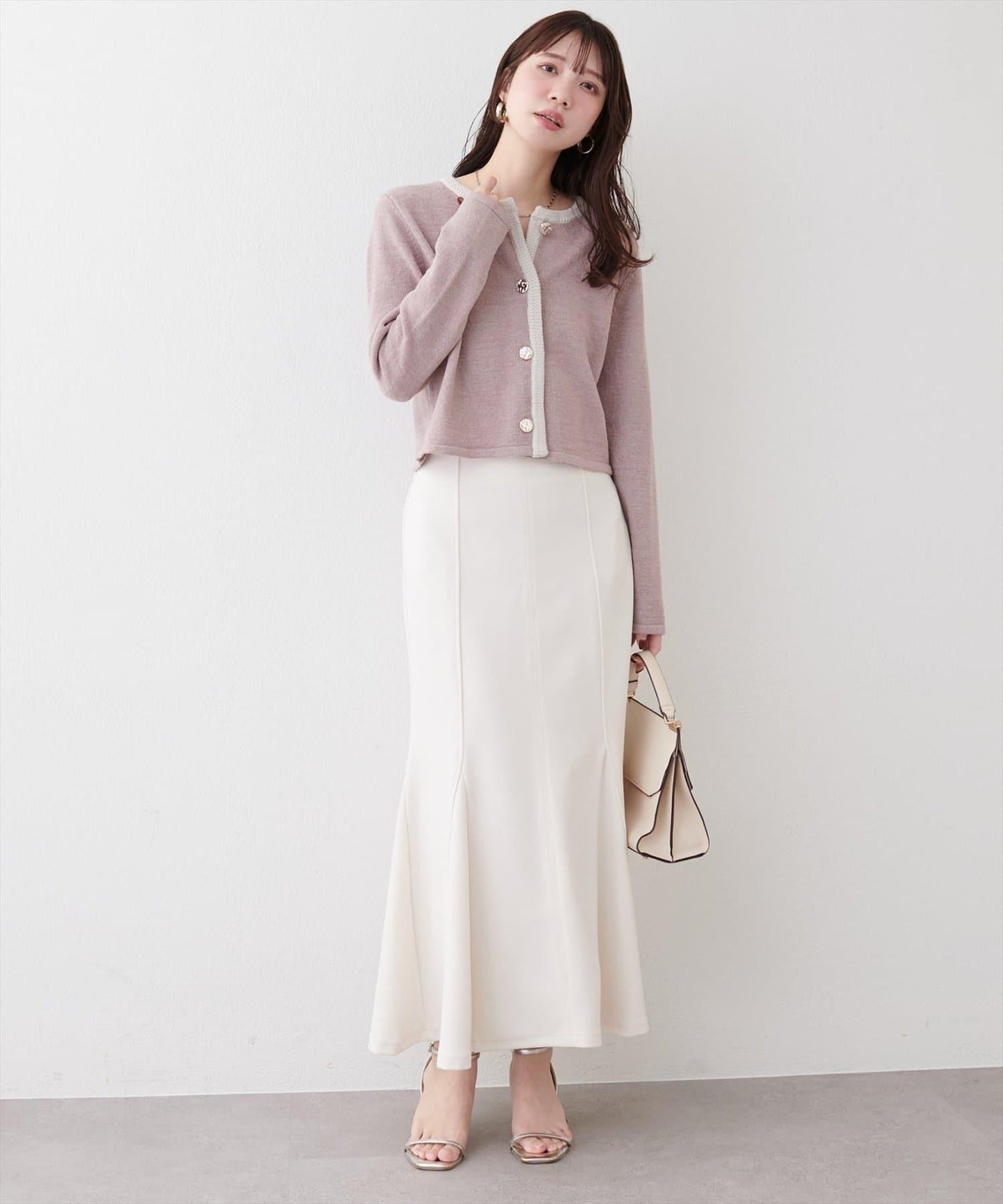 微配色 針織開衫