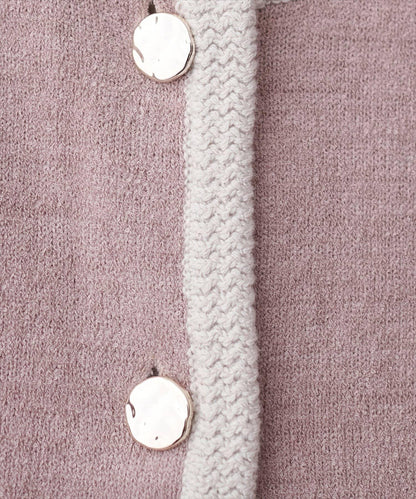 微配色 針織開衫