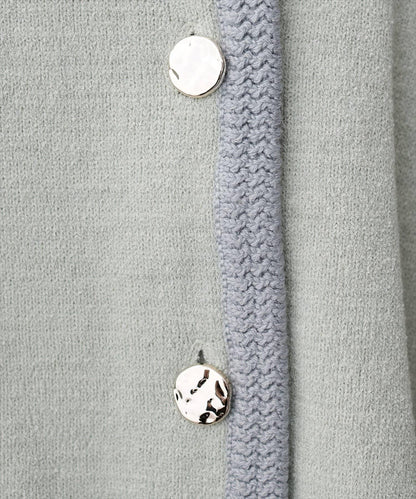 微配色 針織開衫