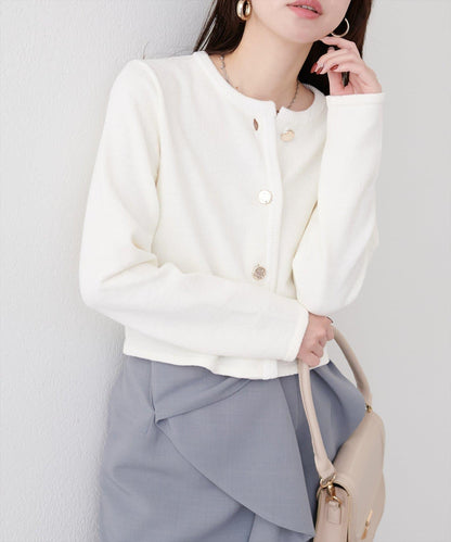 微配色 針織開衫