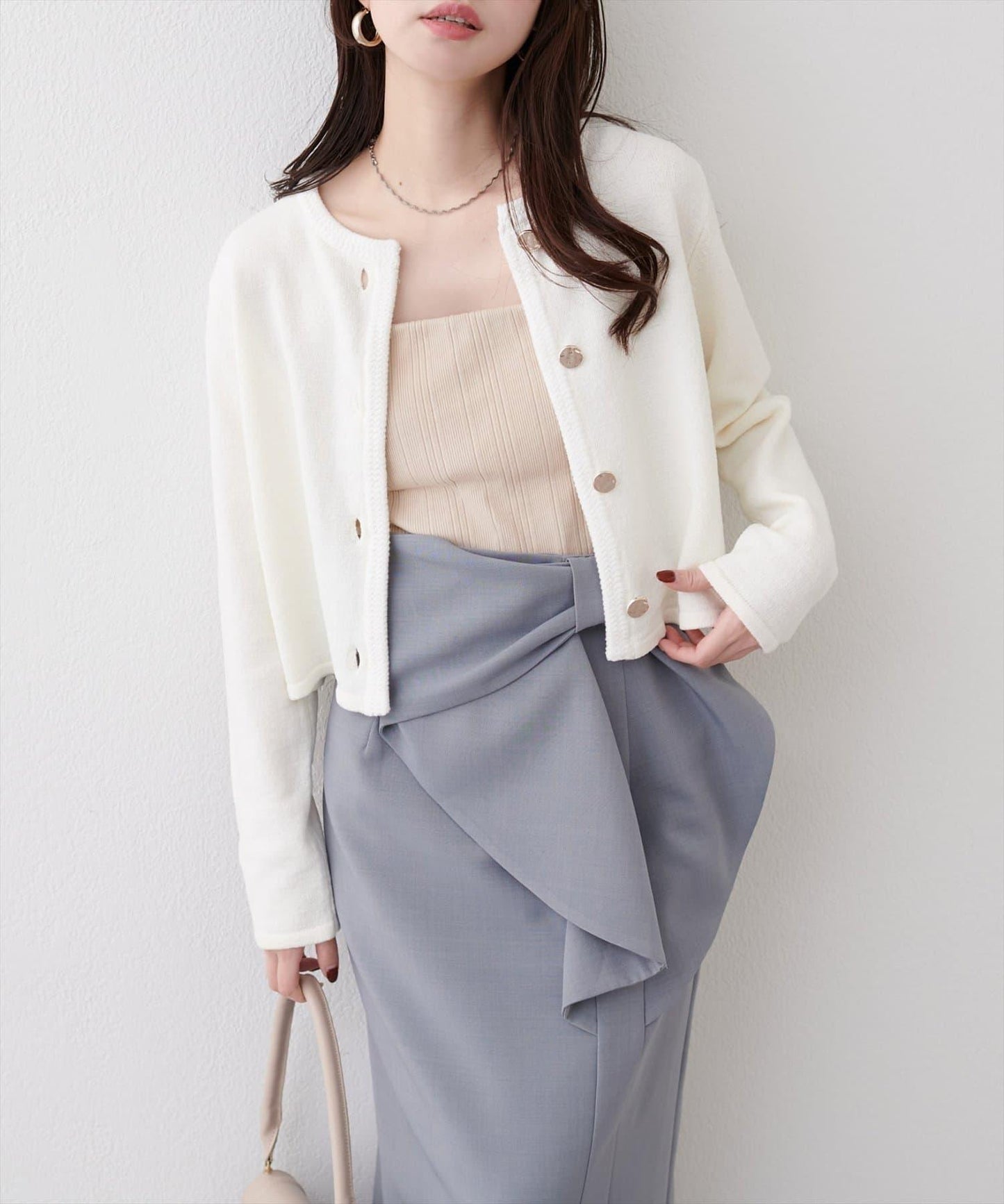 微配色 針織開衫