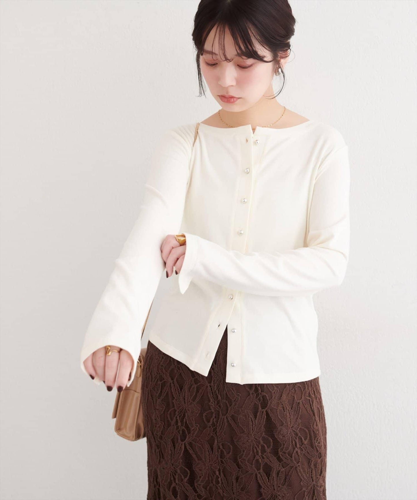 銀色紐扣 針織開衫