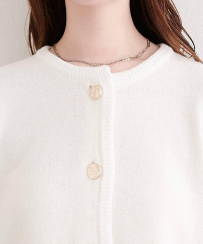 微配色 針織開衫