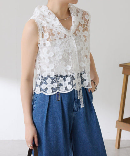 PAPILLONNER/パピヨネ 蕾絲圖案頭巾