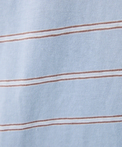 polo領條紋長款上衣