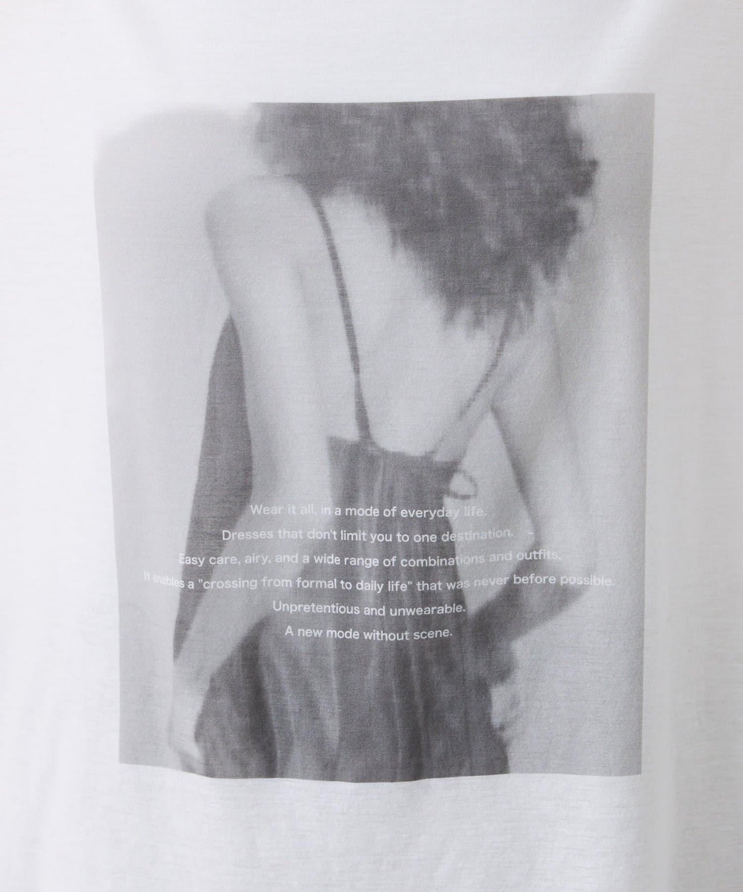 透視蝙蝠袖照片圖案長袖T恤