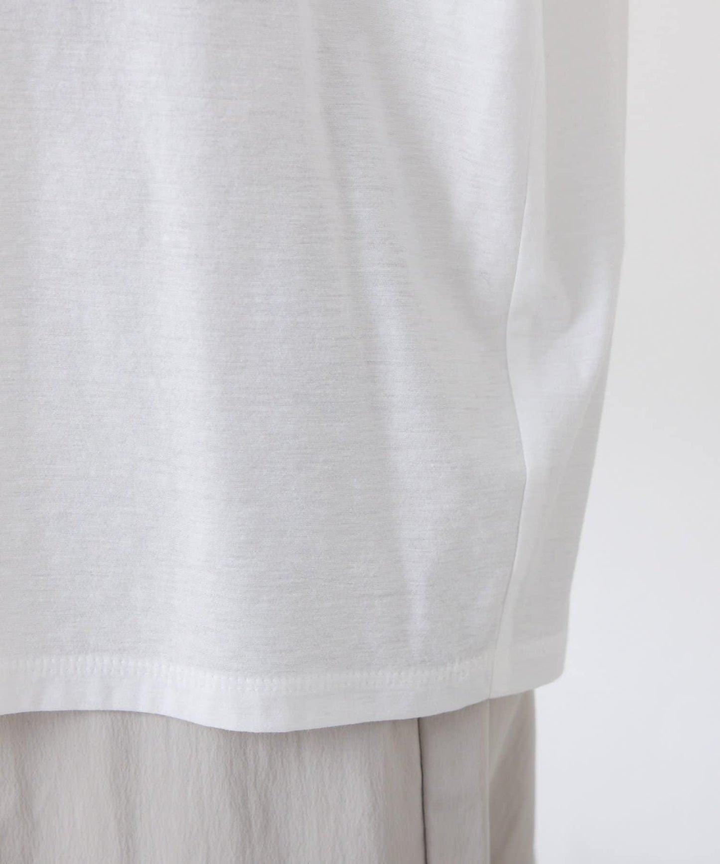 透視蝙蝠袖照片圖案長袖T恤