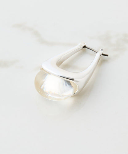 PAPILLONNER/パピヨネ 透明圓形耳環