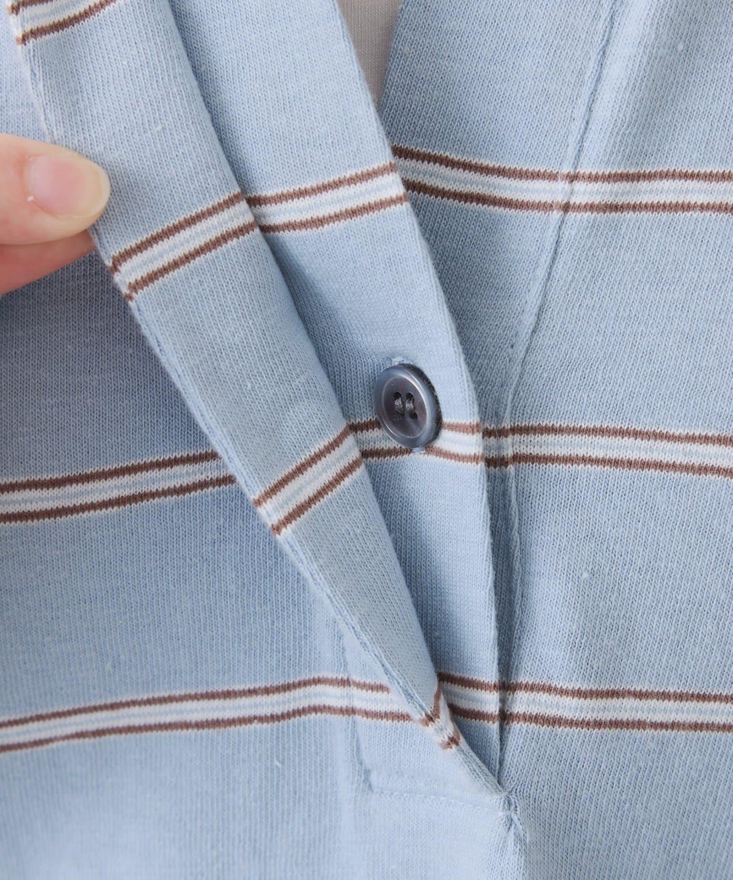 polo領條紋長款上衣