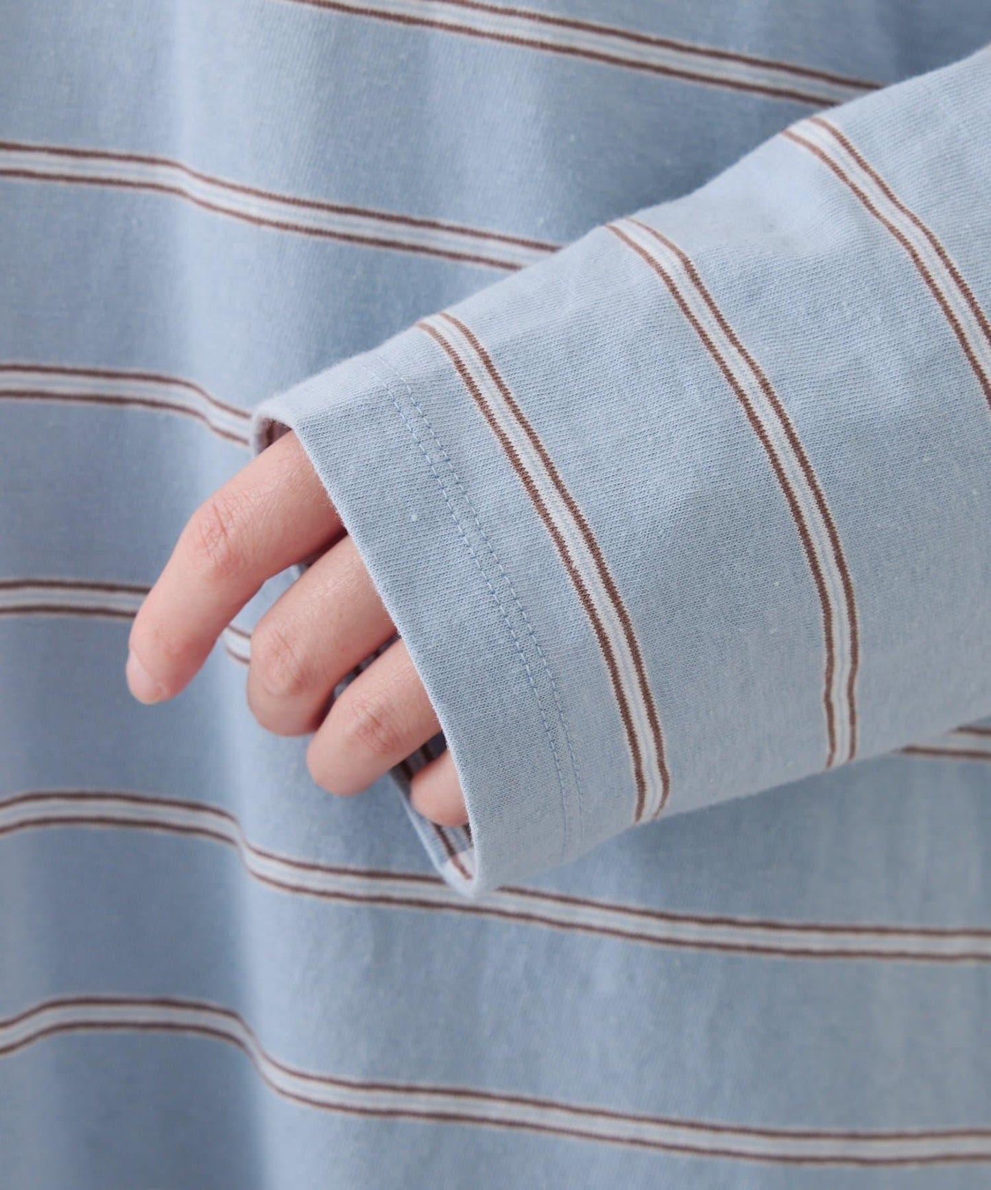 polo領條紋長款上衣