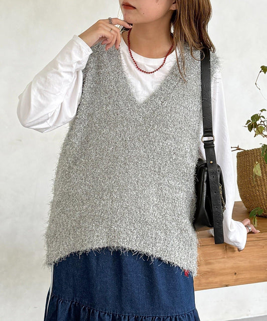 旗狀紗中長款馬甲