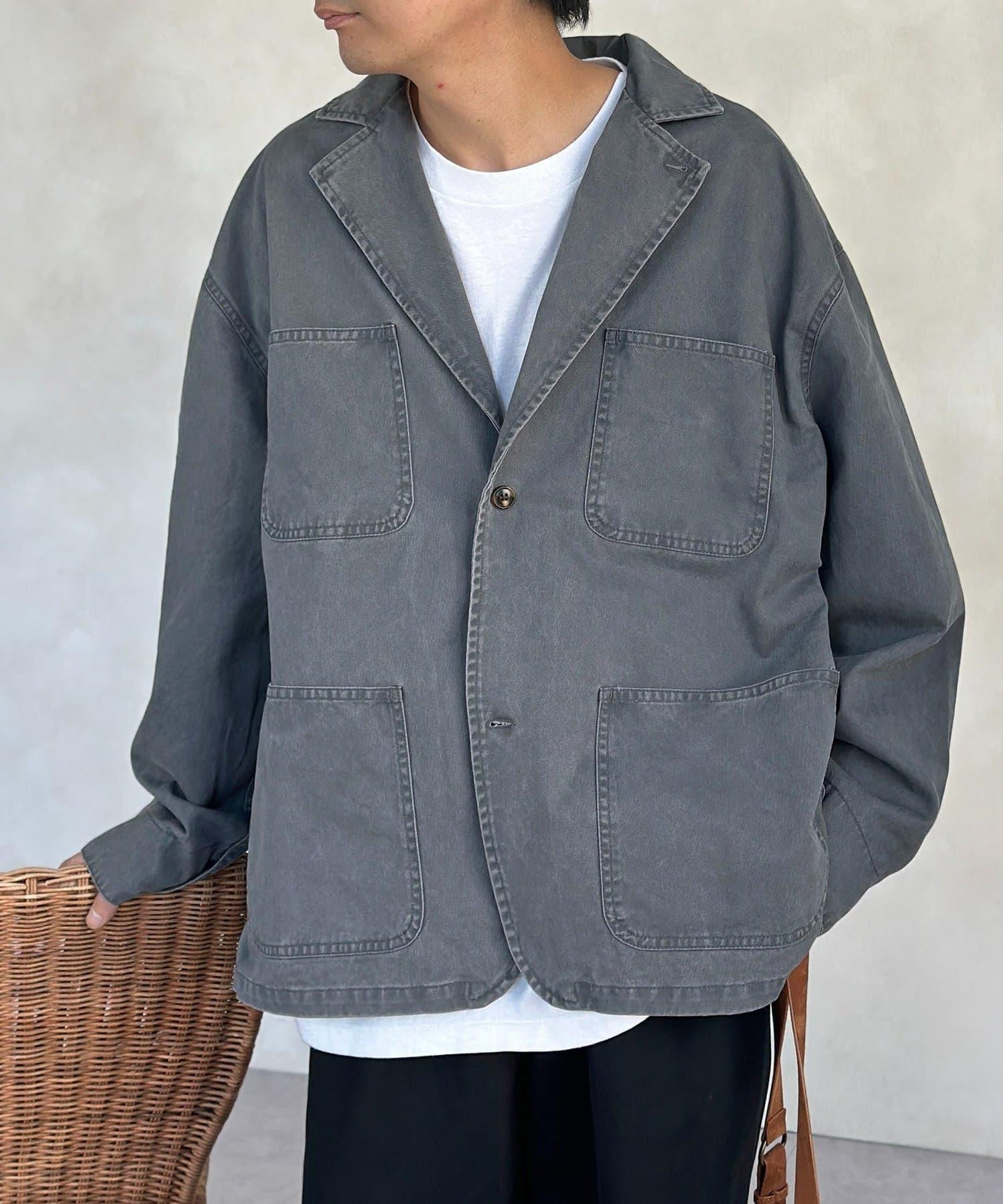 塗料染斜紋 西裝版型 西裝外套