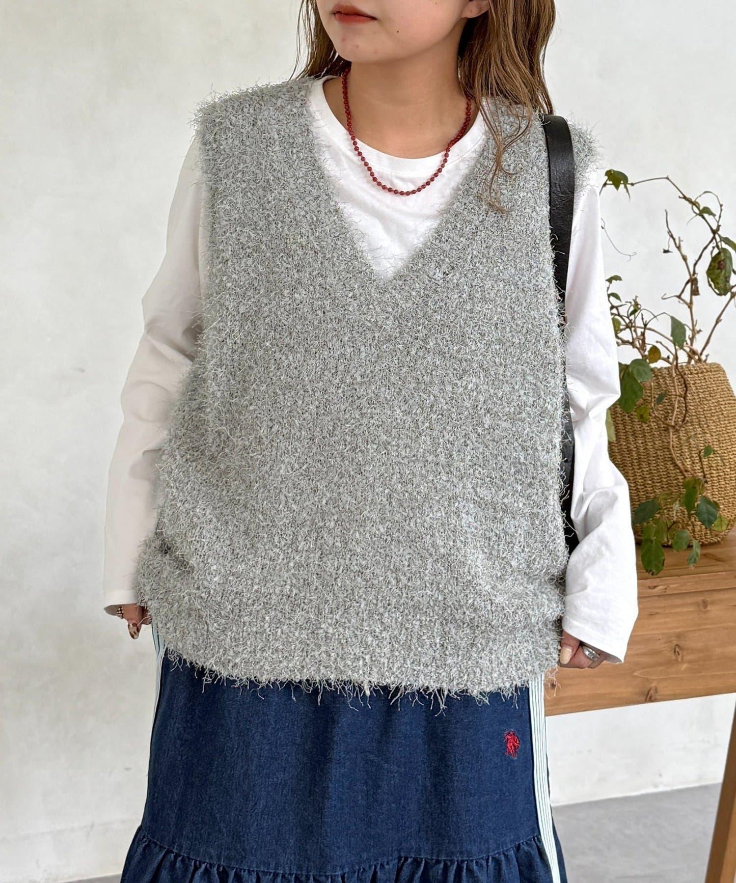 旗狀紗中長款馬甲