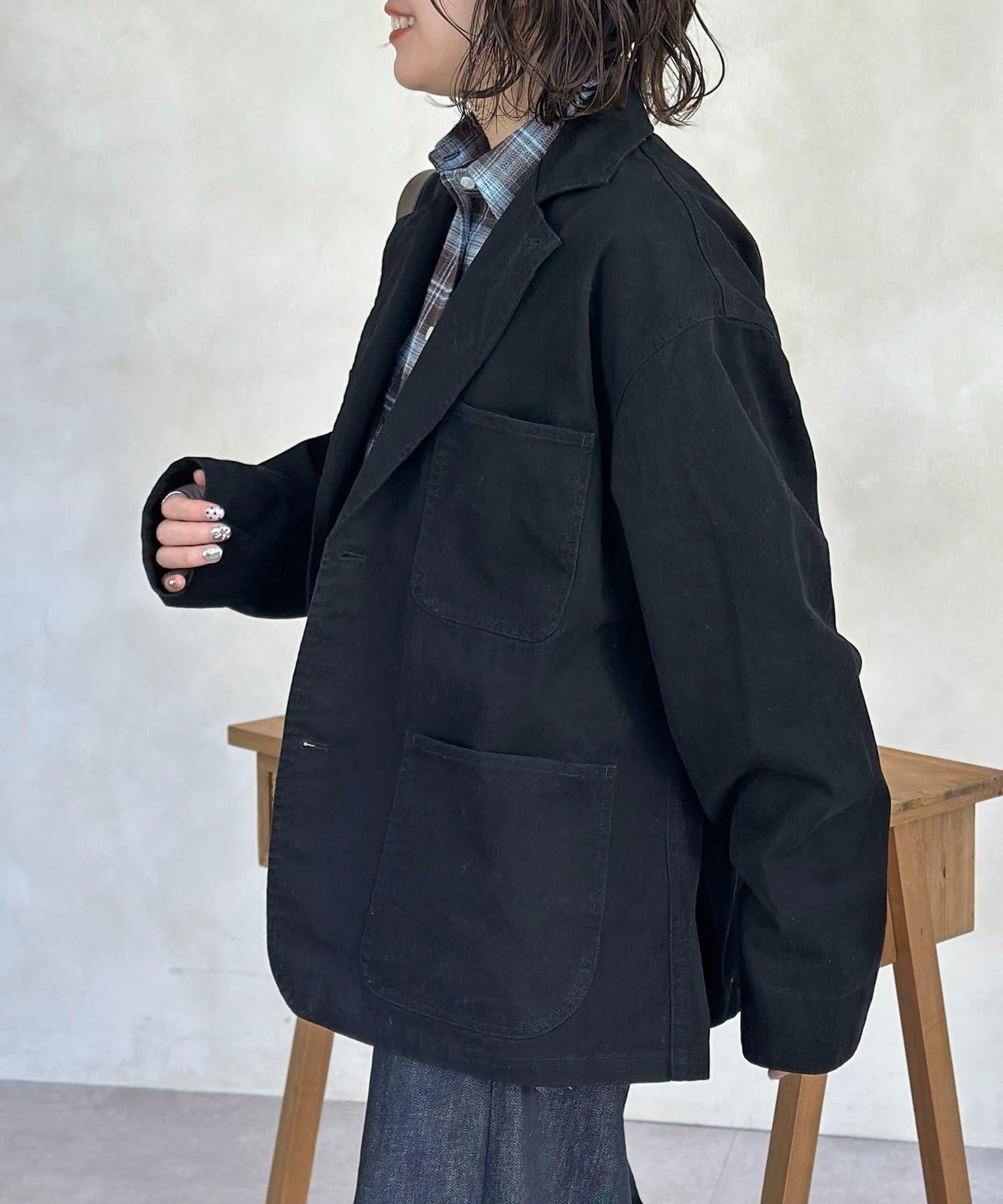 塗料染斜紋 西裝版型 西裝外套