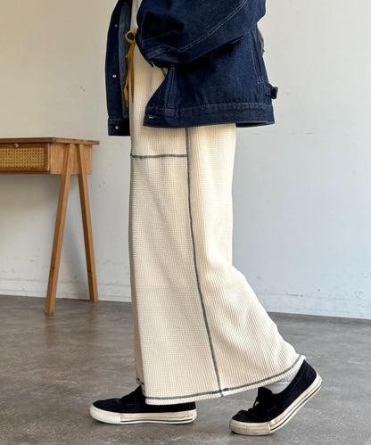 窄版 縫線 華夫格 半身裙