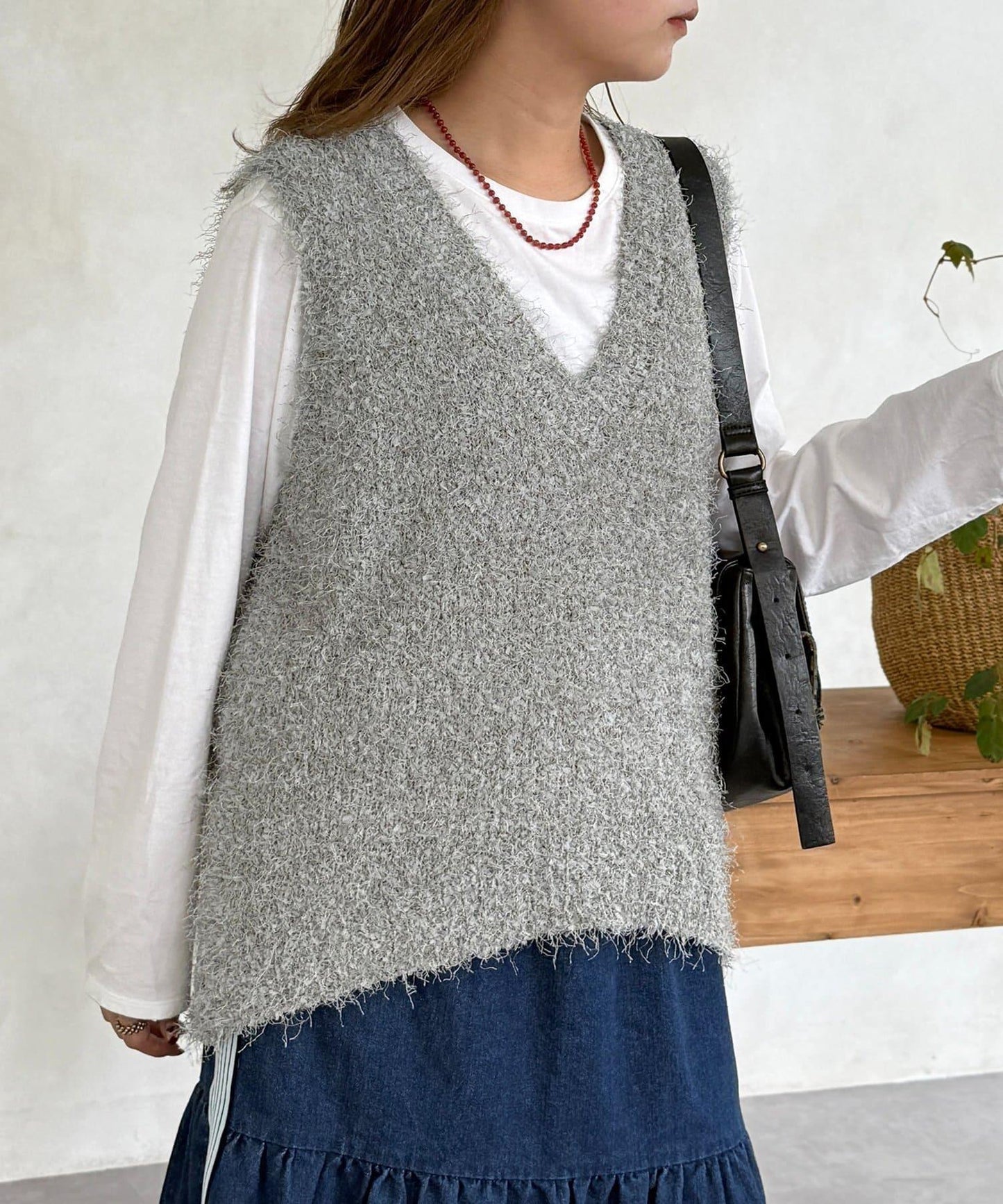 旗狀紗中長款馬甲