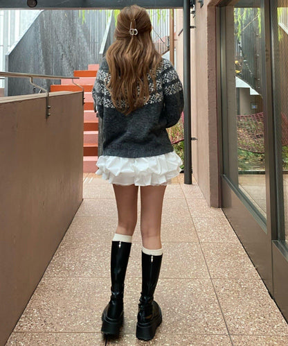 北歐半拉鍊針織針織上衣