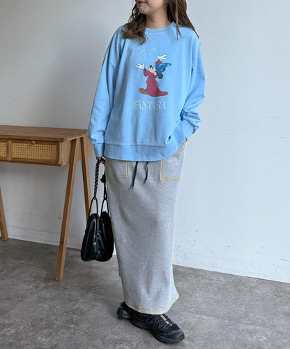 窄版 縫線 華夫格 半身裙