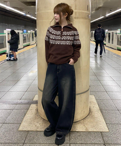 背部印花 彎刀 牛仔褲