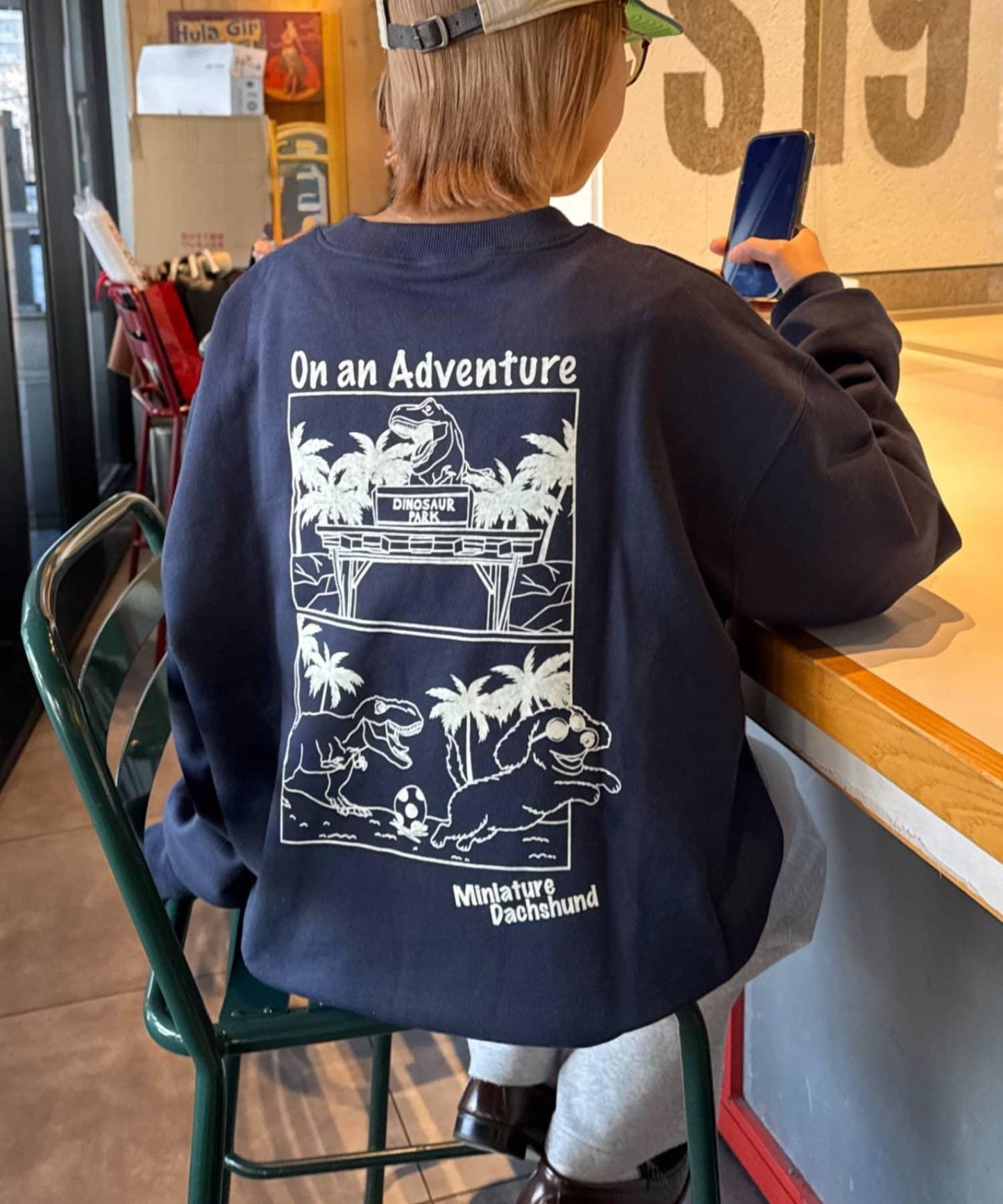 中性 DOGS刺繡Logo印花 衛衣