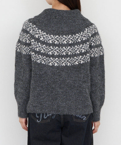 北歐半拉鍊針織針織上衣