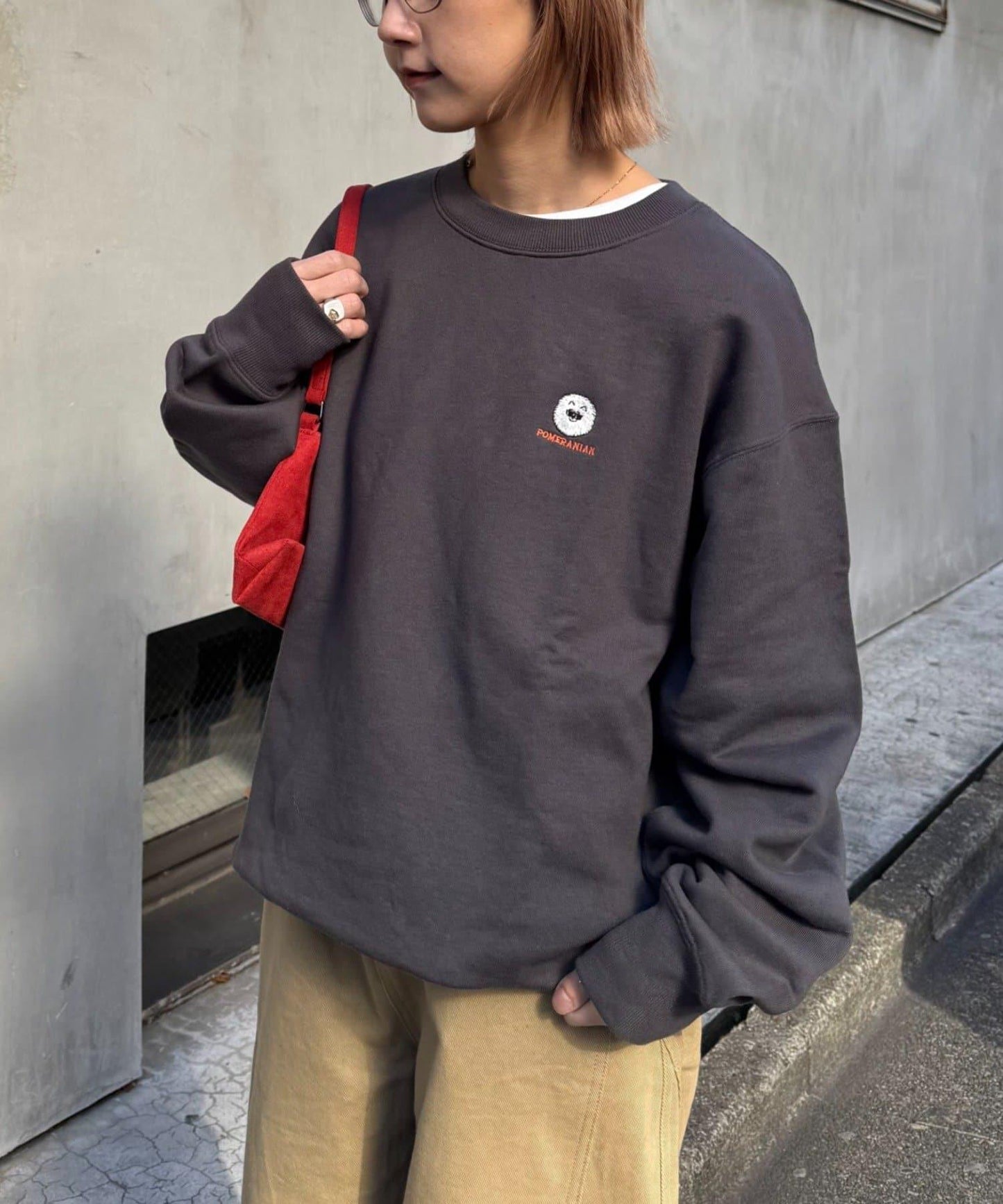 中性 DOGS刺繡Logo印花 衛衣