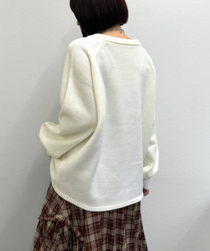 w closet 星條旗圖案針織上衣