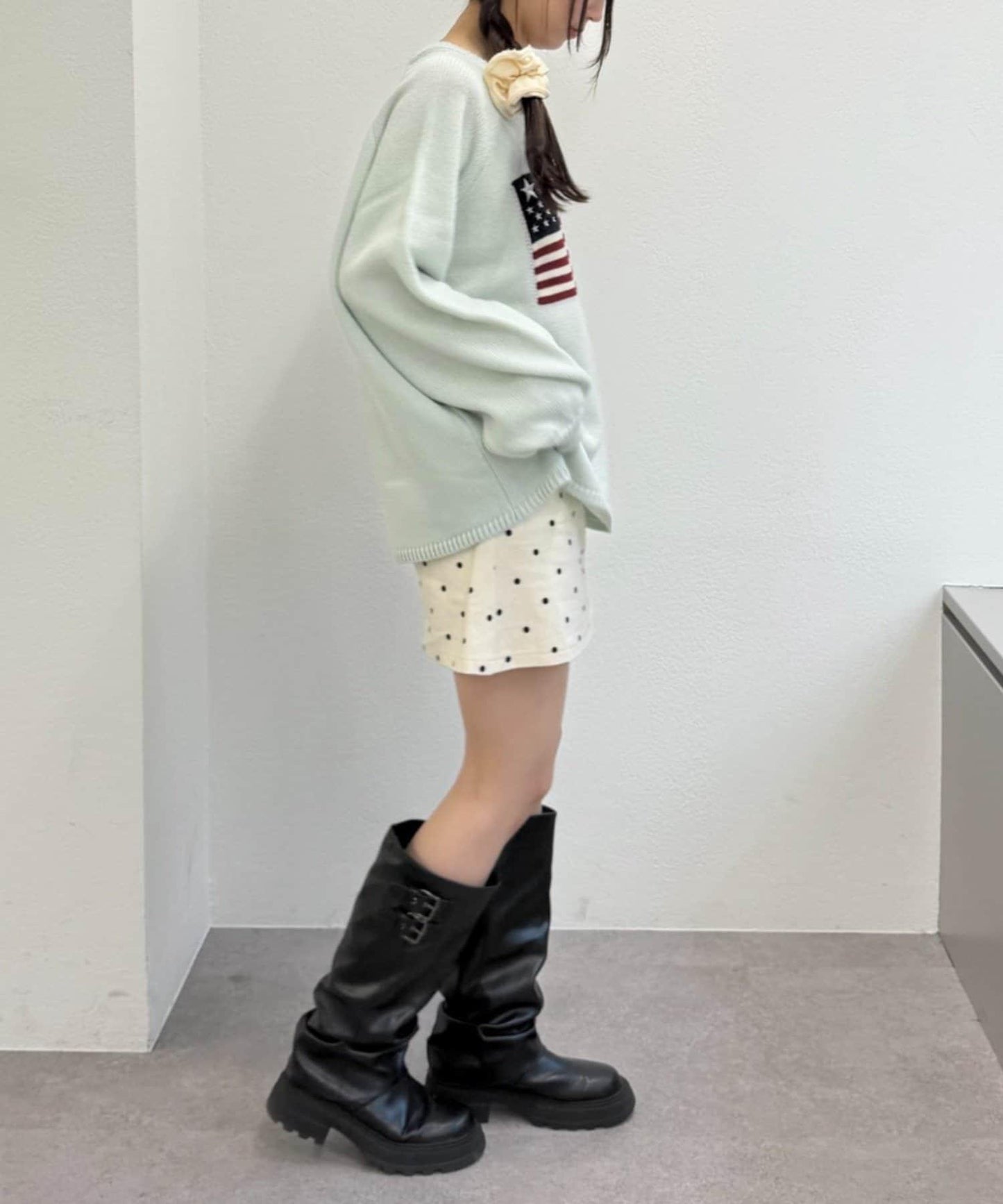 w closet 星條旗圖案針織上衣