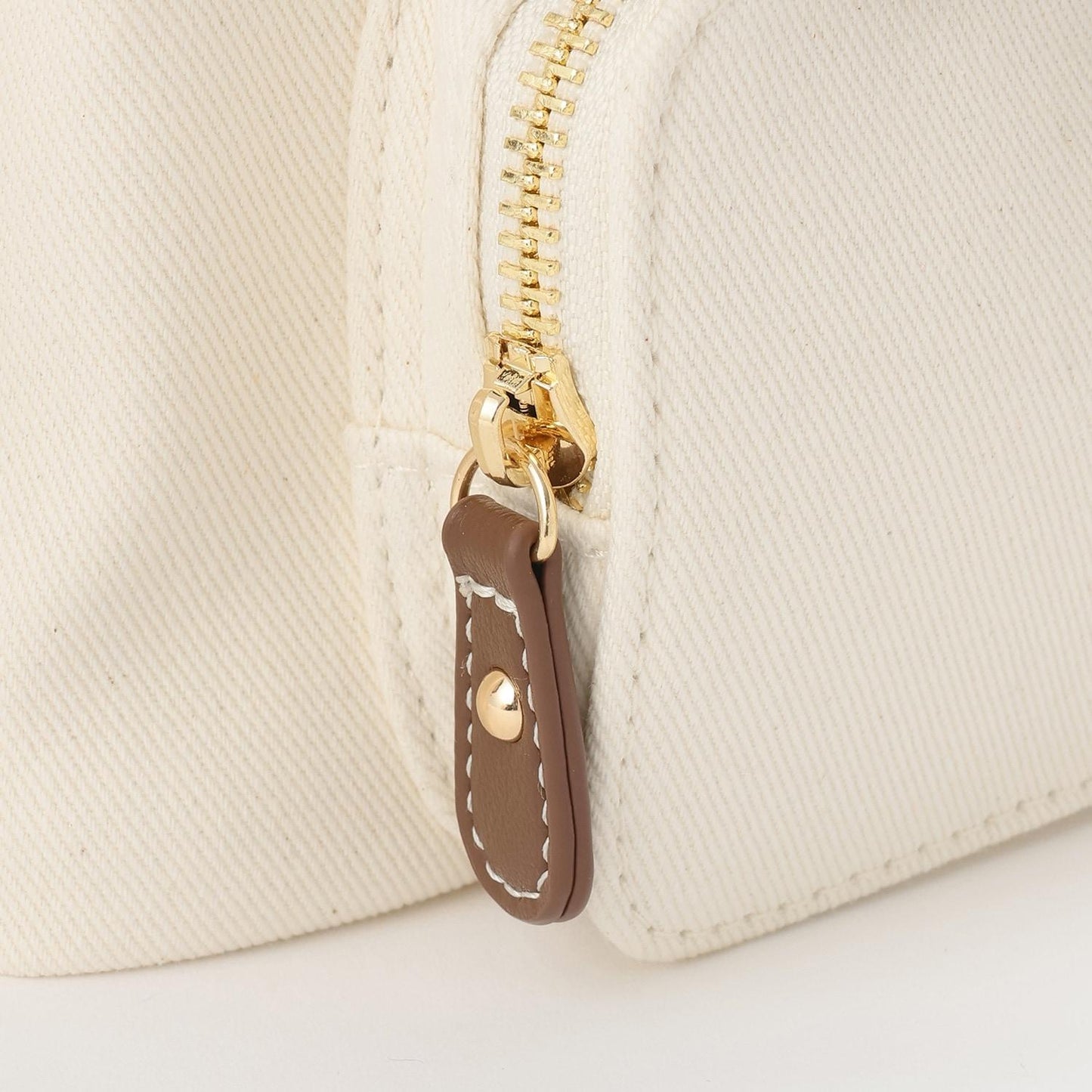 帆布拼接合成皮革 迷你雙肩包